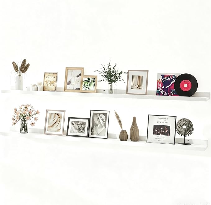 White Floating Shelves for Wall Decor, 60 in Shelf by Unknown
