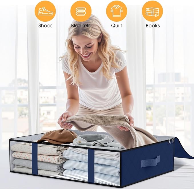 StorageRight Under Bed Storage Bags, 3 Pack, Comforters, Blankets and Seasonal - Image 5
