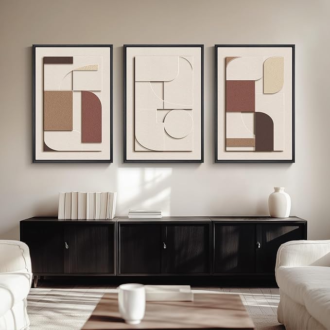 Large Framed 3D Textured Neutral Abstract Wall Art - Image 5