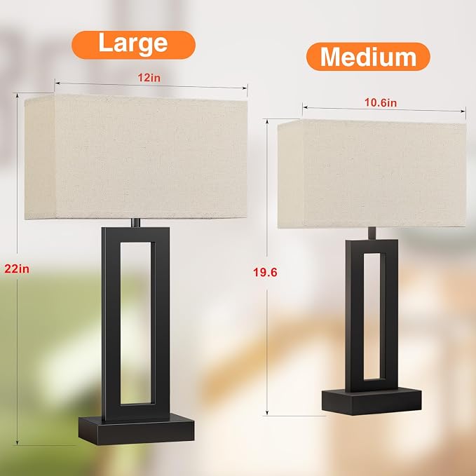 Seealle 22" Tall Living Room Lamps - Image 2