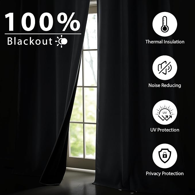 NICETOWN Grey Blackout Curtains - Image 2
