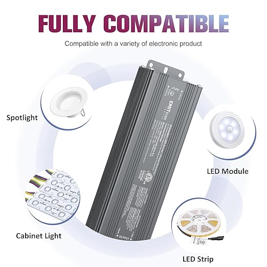 EMITEVER Triac Dimmable LED Driver,2 Packs 80W Power Supply,AC 120V to DC 24V Transformer,Compatible with Lutron and Leviton Dimmers,for LED Lighting,Class 2,ETL Certified,Waterproof IP66