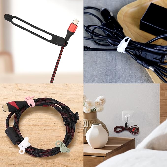 UMUST Silicone Cable Ties, Reusable Cable Management Organizer, Cable Straps - Image 7
