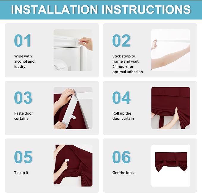 RYB HOME Blackout Burgundy Curtains - Image 3