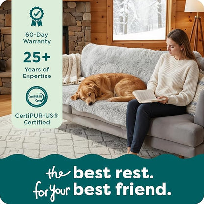 FurHaven Waterproof Throw Blanket For Dogs & Indoor Cats, Reversible Protective Pet Blanket, Extra Large, Long Faux Fur & Velvet, Mist Gray