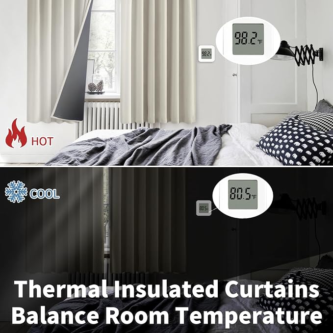 BGment 100% Room Darkening Thermal Insulated Blackout Curtains 63 Inches Long - Image 5