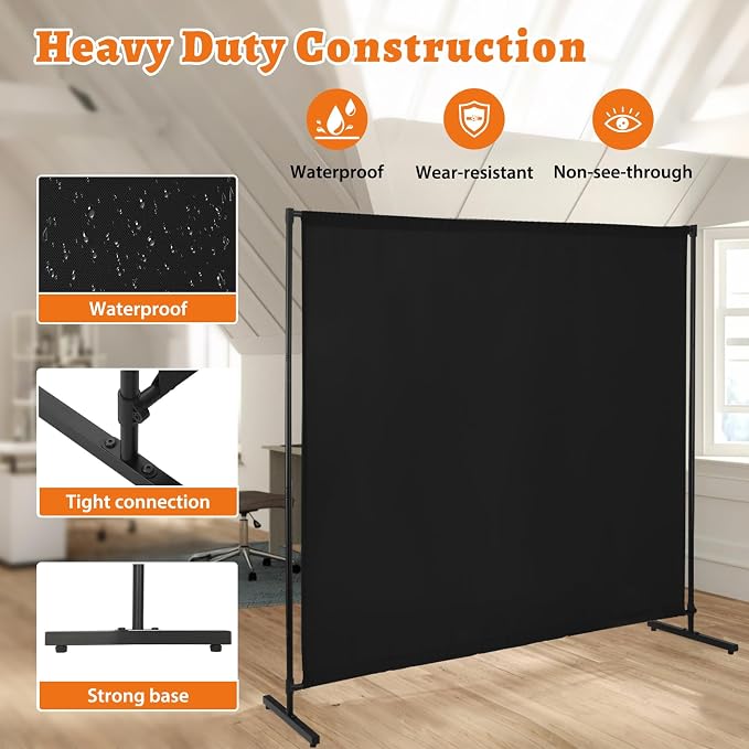 Room Divider Single Panel, Fabric Portable Privacy Screen Wall Divider - Image 5