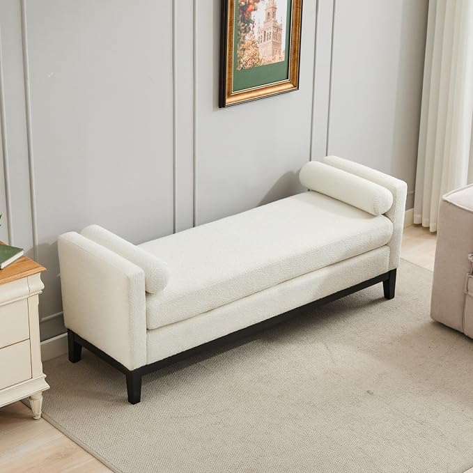 KEIKI Oversize Boucle Bench Ottoman - Image 4