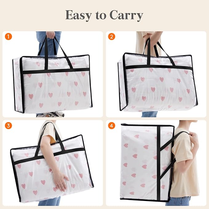 Lifewit 8 Pack Clear Clothes Storage Bags, 60L Plastic Blanket Storage Bag - Image 6