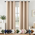 Beige Blackout Curtains for Bedroom Living Room W40 x L84 Inch | 84 Inch Long by Woaboy