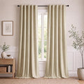 90 Inches Ivory Velvet Curtains Light Filtering Drapes by AUSSPVOCT