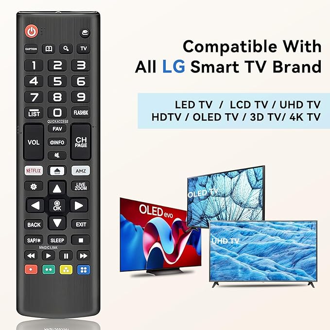 (Pack of 3) Replacement for LG TV Remote Control, Compatible with All LG Smart TVs Remote, for AKB75095307 AKB75375604 AKB74915305 AK75675304 AKB76040302 AKB76037601 AKB75675313