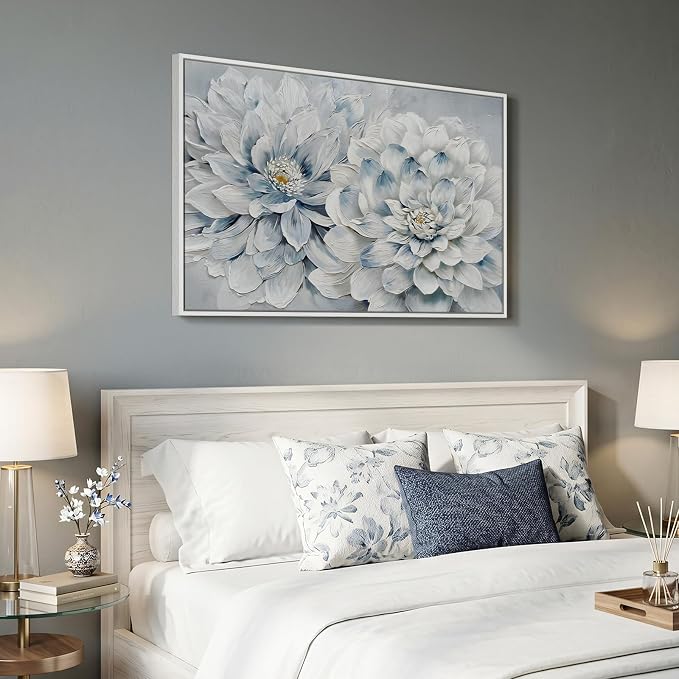 Framed Floral Wall Art, Modern Botanical Canvas Prints Artwork - Image 6