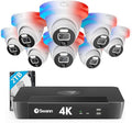 Swann 4K UHD Home Security Camera System, 16Ch NVR with 2TB HDD, 8 Indoor Outdoor Dome IP Cameras, PoE Wired, Video Analytics, 2-Way Audio, Sirens, Color Night Vision, True Detect, 24/7,1689808D