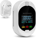 4-in-1 Carbon Monoxide & Natural Gas Detectors with Temperature/Humidity LCD Display, Plug in Co Leak Detector Propane Monitor for Home Travel RV Essentials, Sound Alarm Over 85dB, 1PCS