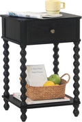 AWASEN Black Nightstand, Bedroom Side Table by AWASEN