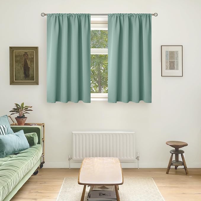 BGment Sage Green Blackout Curtains 45 Inches Length - Image 2