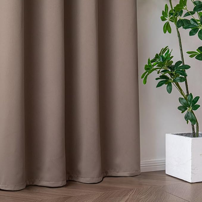 IGEMAEVE Blackout Curtains for Bedroom Grommet Khaki 65" W x 96" L | Bedroom | - Image 7
