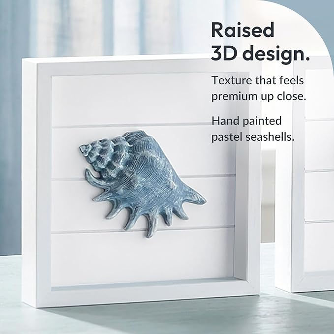Tide and Tales 3D Coastal Wall Art, Beach Wall Decor, Framed Set of 4 | 7" x 7" - Image 5