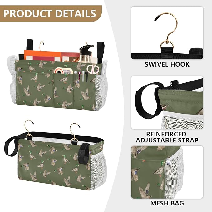 Mallard Ducks tag8 Bedside Caddy Storage Bag Bedside Organizer - Image 5