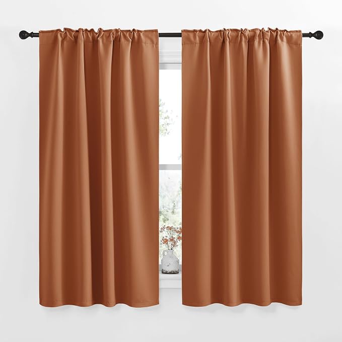 NICETOWN Halloween Bunk Bed Insulated Room Darkening Curtains, Burnt Orange - Image 2