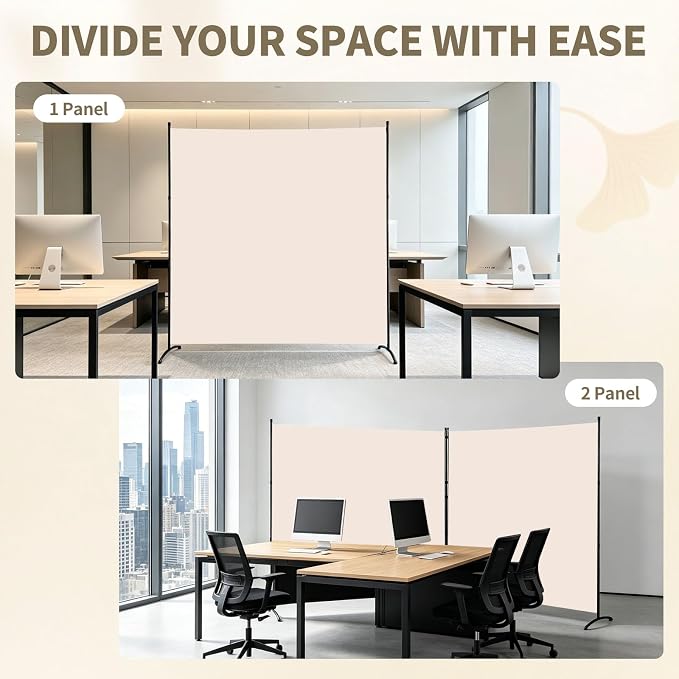 Extra-Wide 2 Panel Room Divider, Portable Privacy Screen - Image 7