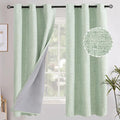 YoungsTex Sage Green Linen Blackout Curtains 63 Inch Length 2 Panels by YoungsTex