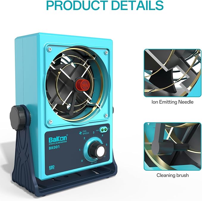 BK001 Ion Blower, Eliminate Static Electricity, Positive and Negative Charge Generator, Neutralization of Ions, Electronic Production and Maintenance of Anti-Static