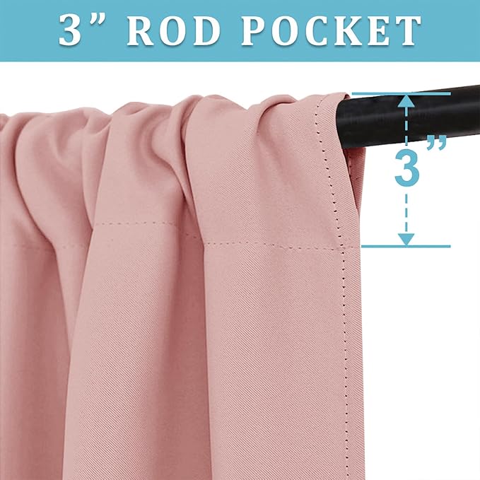 RYB HOME Blackout Curtains for Bedroom Living Room Nursery 63 inches Long | - Image 2