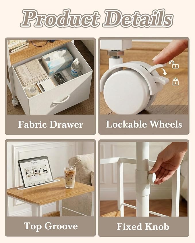 Faesun Swivel Lift Top Nightstand - Image 5