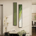 Framed Sage Green Abstract Long Narrow Wall Art Decor by Cuspin