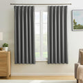 Grey Block Out Curtains for Bedroom, Sound Reducing Solid Window Treatment for by KEQIAOSUOCAI