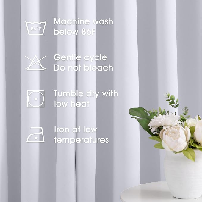 HOMEIDEAS Pure White Curtains 52 X 63 Inch Length Set of 2 Panels - Image 5