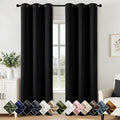 Black Blackout Curtains for Bedroom Living Room W40 x L84 Inch | 84 Inch Long by Woaboy