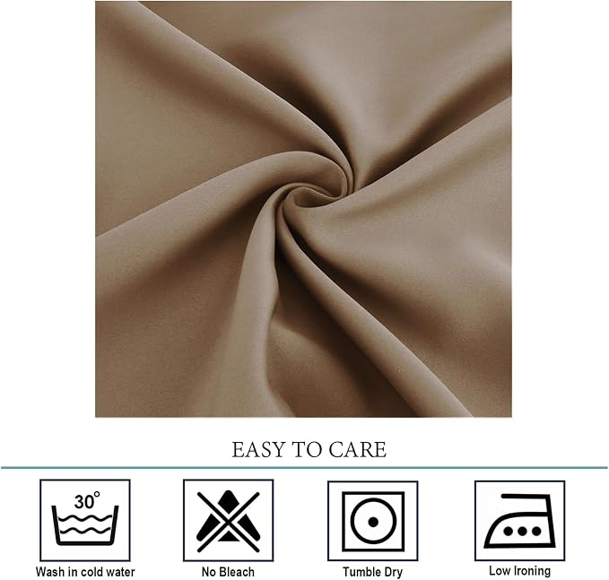 Diraysid Natural Grommet Blackout Curtains - Image 4