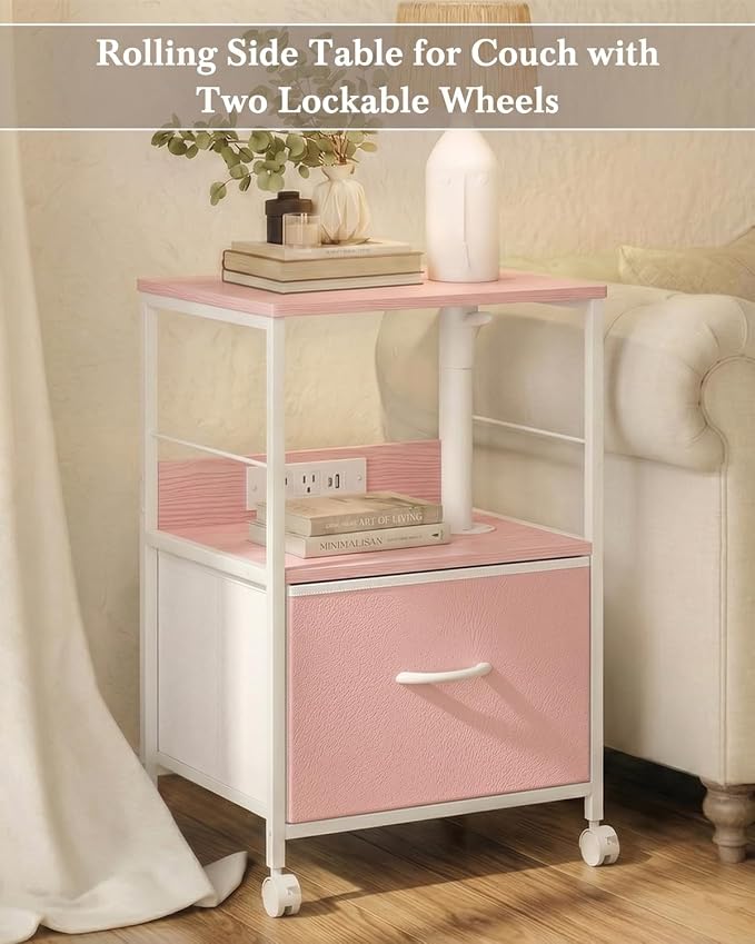 Faesun Swivel Lift Top Nightstand - Image 8