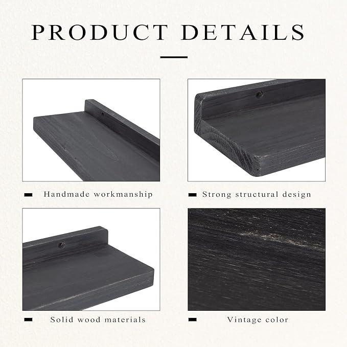 Freezing point Floating Shelf for Wall Set of 2 Natural Wood 23Inch Wall - Image 4