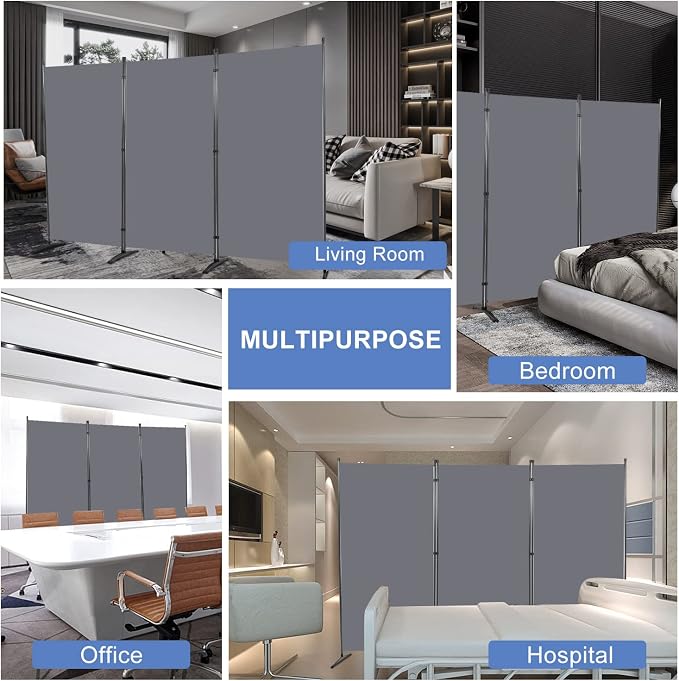 Room Divider 6FT Folding Privacy Screens, 3 Panel Partition Room Dividers | - Image 6