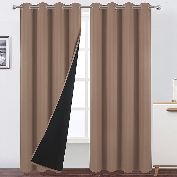 100% Blackout Cappuccino Curtains by Lemomo