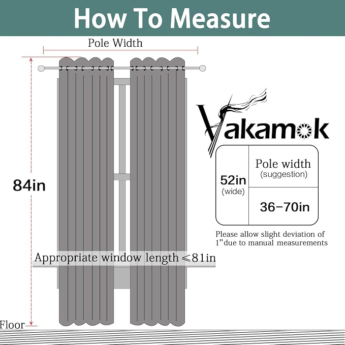Yakamok Room Darkening Curtains 52x84 inch Length Beige-Living Room | 2 panels - Image 6