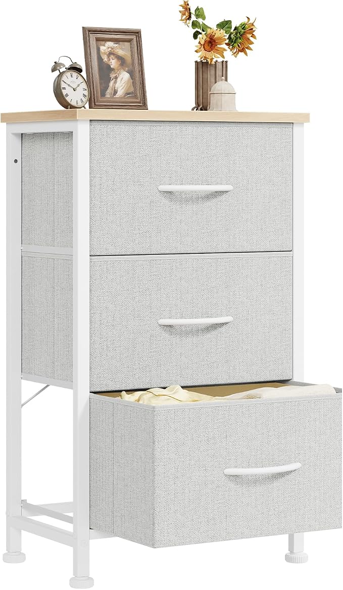 DUMOS 3 Drawer Nightstand for Bedroom, Small Night Stand Chest of Drawers | by DumosLifestyle