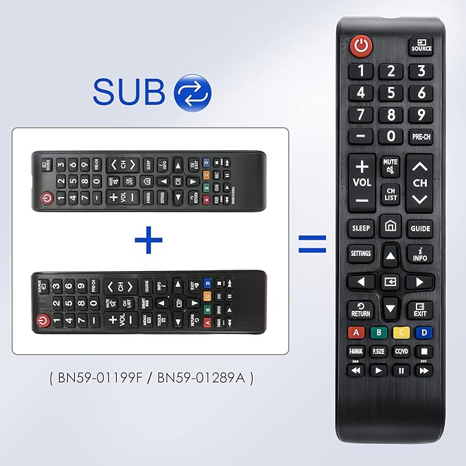 BN59-01301A Universal Replacement Remote Control Compatible with Samsung Smart TVs, LED, LCD, HDTV, 3D TVs(Updated from BN59-01199F/BN59-01289A)