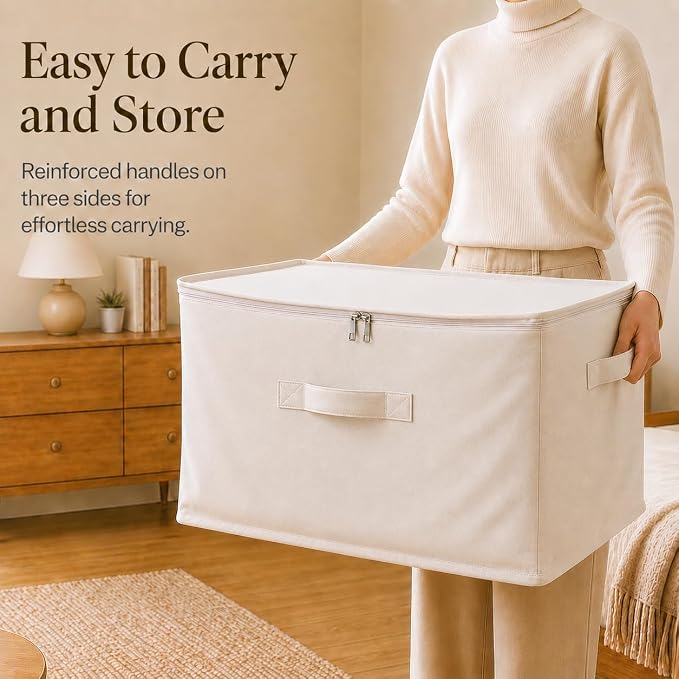 4Pack Canvas Storage Bags for Clothes & Comforters - Image 8