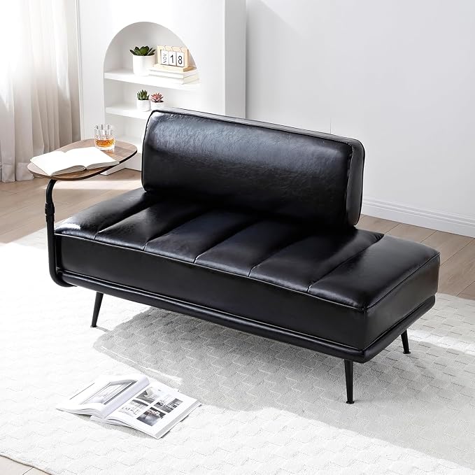 anwickjeff 55" Inch Width Modern End of Bed Bench, Leather Upholstered Futon by anwickjeff