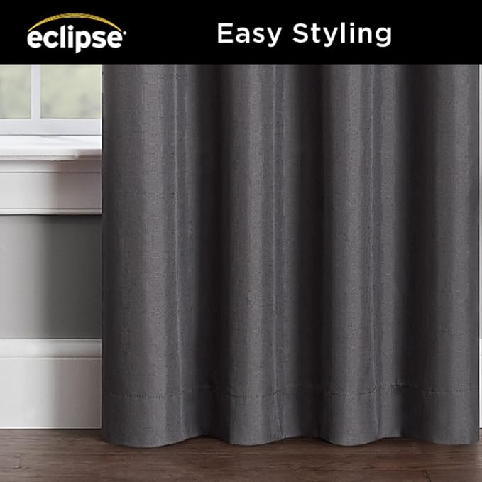ECLIPSE Kendall Modern Blackout Thermal Rod Pocket Window Curtain - Image 10