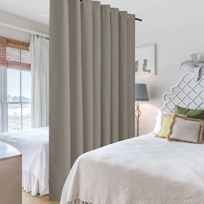 RYB HOME Extra Wide Curtains for Bedroom Closet Office Living Room Divider | - Image 4