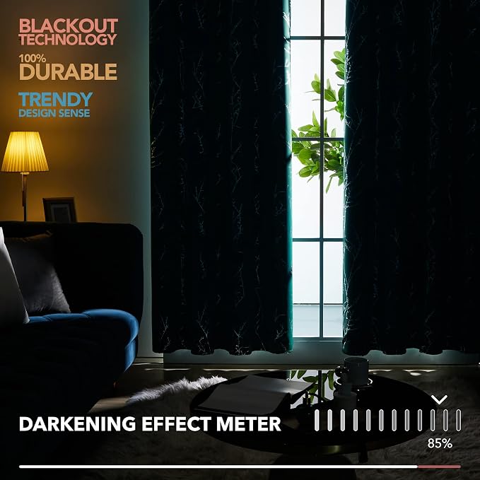 Deconovo Living Room Curtains 63 Inches Long, Thermal Insulated, Room Darkening - Image 5