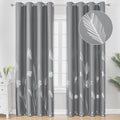 Grey and Silver Blackout Curtains 2 Panels Window Curtain Panels by ESTELARTEXTILER