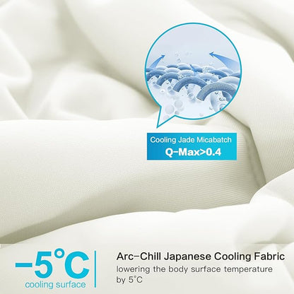 EASELAND Cooling Comforter Twin, Cold Touch Fabric Absorbs Body Heat, Double-Sided Cool Design Soft Fluffy Cooling Blanket for Night Sweats Hot Sleeper (Beige, Twin(68"X90"))