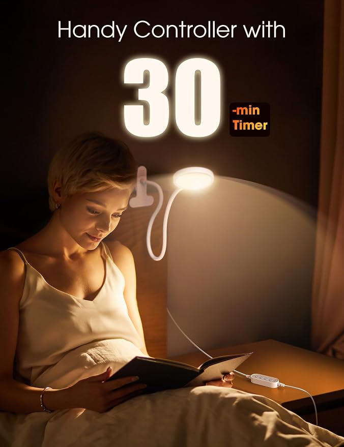 LiFMIRA Bed Lamp Clip on Light 8W 66 LED Reading Light - Image 4